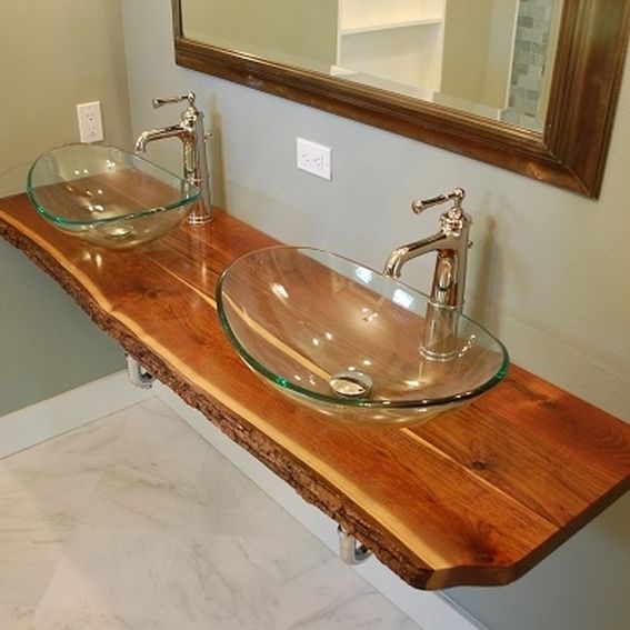 Hand Made Live Edge Black Walnut Vanity Top by Gleman & Sons Custom ...