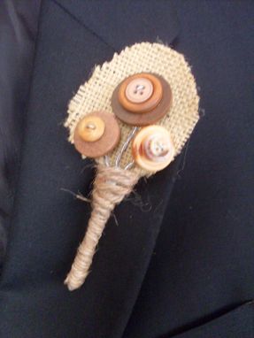 Custom Made Rustic Buttons Wedding Boutonniere