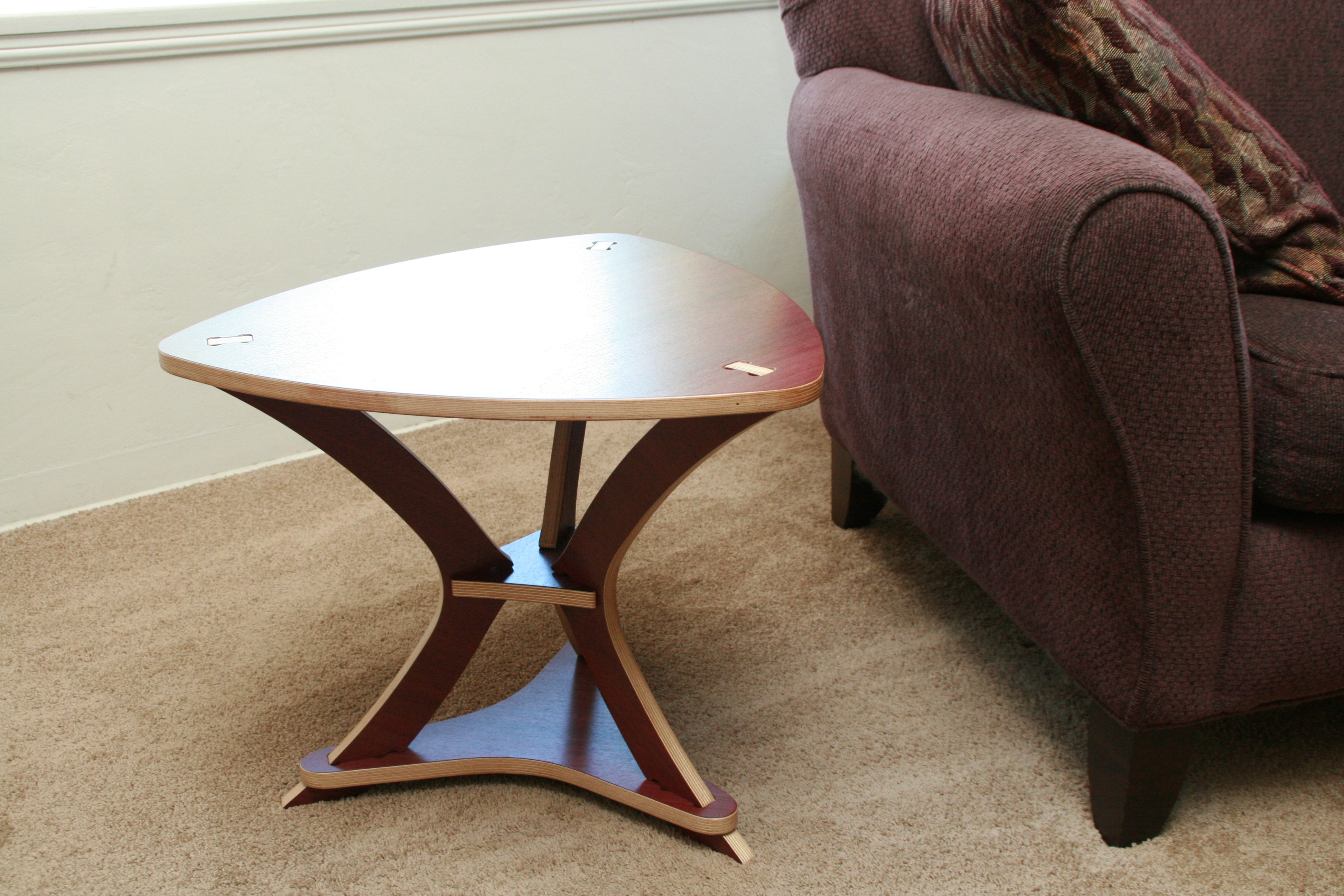 Buy Hand Crafted Reuleaux Triangluar End Table - Flat Pack And Fastener