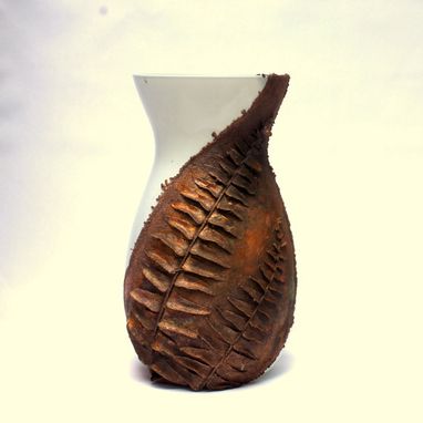 Custom Made Electroformed Fern And Copper Vase
