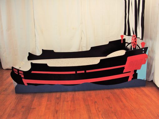 Custom Made Pirate Ship Twin Kids Bed Frame - Handcrafted - Nautical Themed Children's Bedroom Furniture