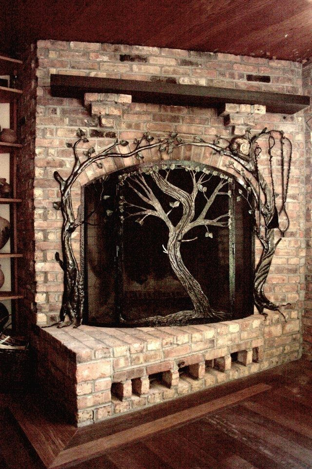 Hand Made Fireplace Screens by Earth Eagle Forge LLC 
