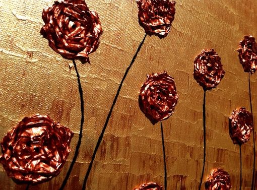 Custom Made Roses Poppies Palette Knife Art Original Impasto Red Flowers Painting Textured Blossom Landscape