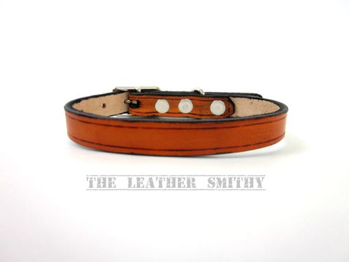 Custom Made Small Leather Dog Or Puppy Collar 1/2 Inch Wide