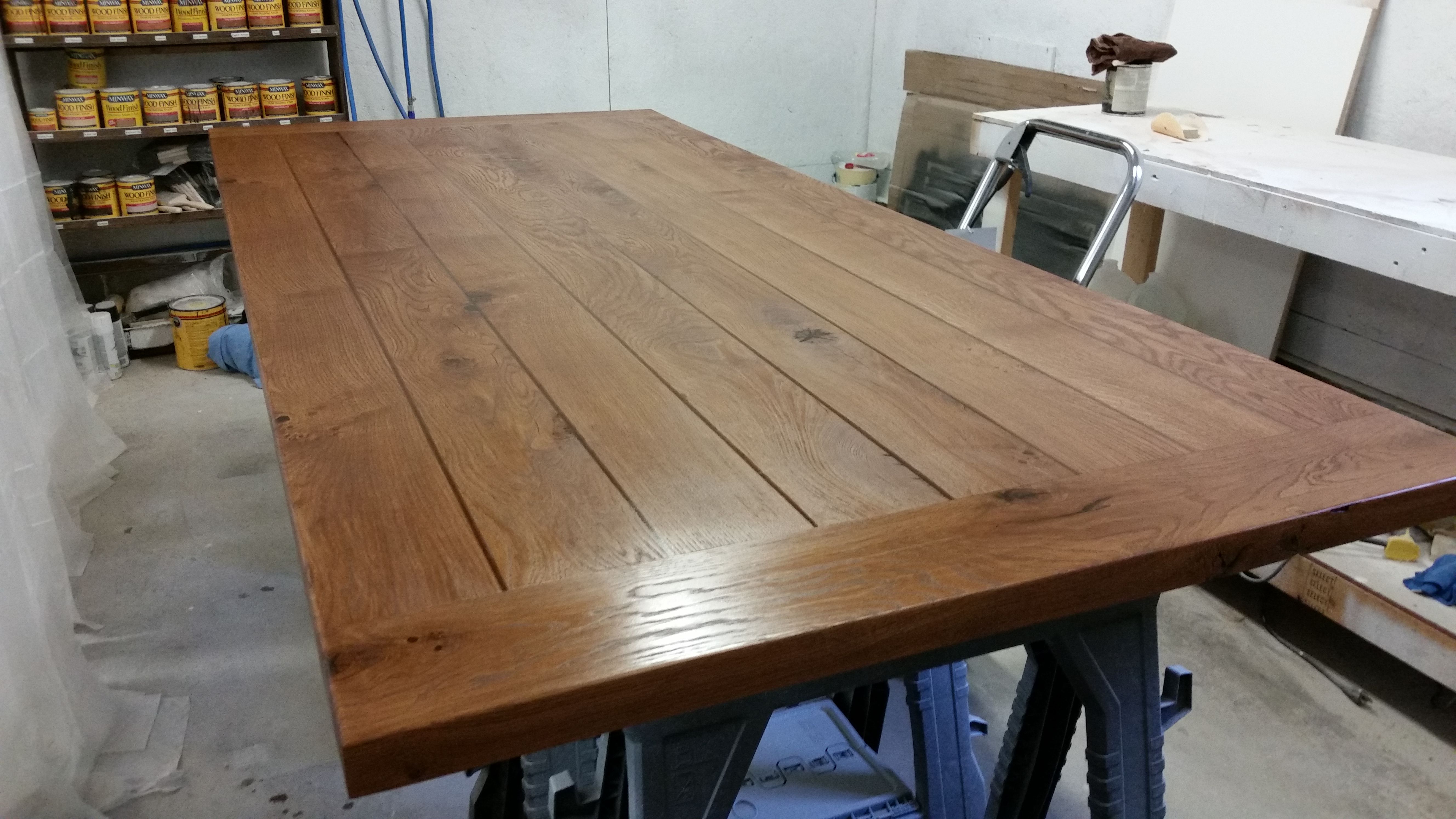 Custom White Oak Farmhouse Dining Table by Minnesota Farmhouse