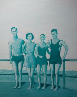 Custom Made Va Beach 1934 Vintage Monochromatic Oil Painting