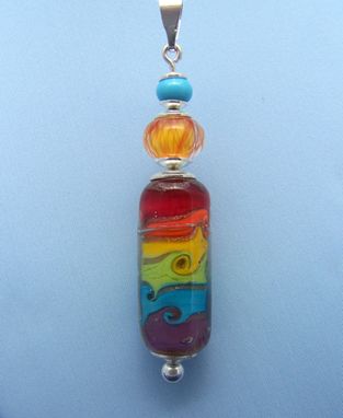 Custom Made Rainbow Lampwork Pendant On A Beadhopper