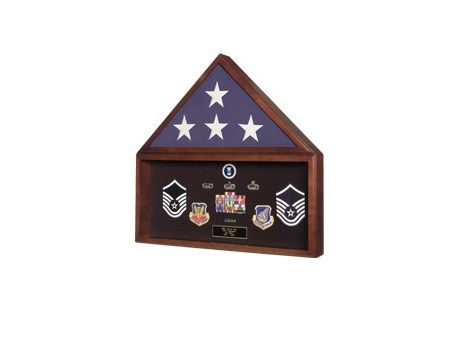 Custom Made Burial Flag Medal Display Case Ceremonial Flag Display