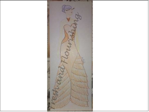 Custom Made Original Design - Floor Length Evening Gown-Trumpet Skirt