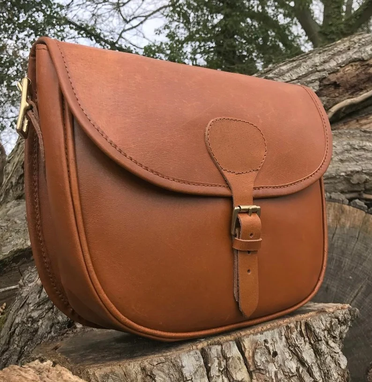 Custom Made Hand Made Real Leather Tan Cartridge Bag Satchel Shooting With Strap Leather, Gift For Him