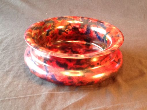 Custom Made Nine And Three Quarter Inch Maple Bowl With Hand Applied Colors