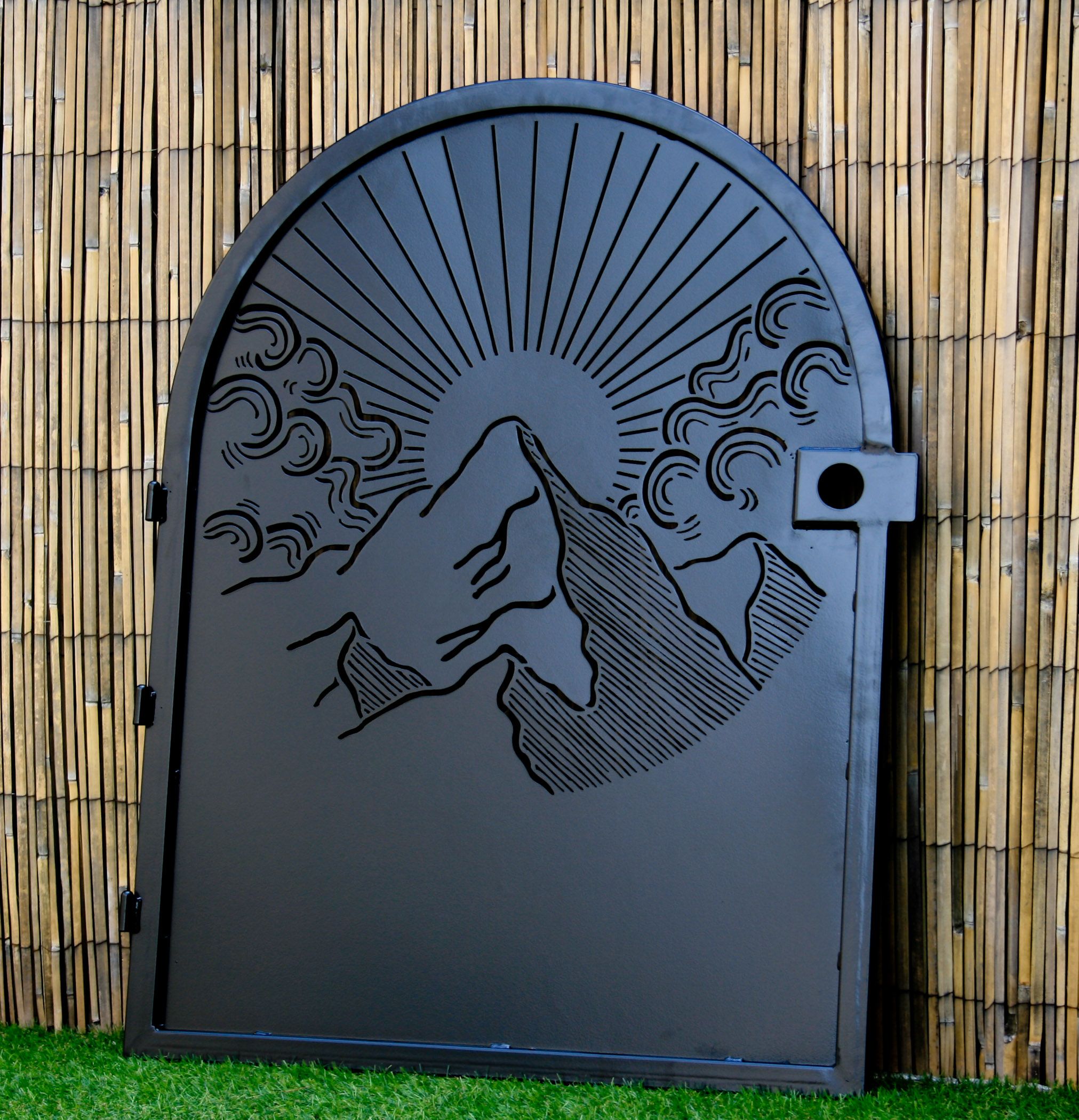 Scenic Steel Art Garden Gate, Artistic Metal Garden Gates