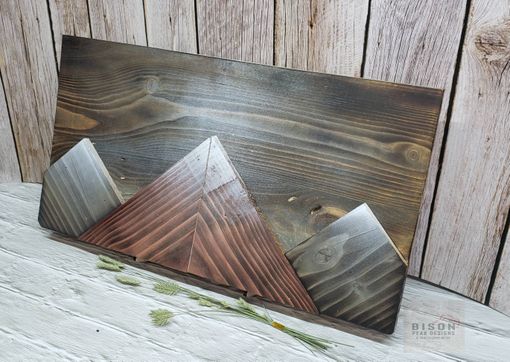 Custom Made 10x20in Rustic Mountain Wall Art. Wall Hanging Decor For The Home. Handmade Gifts