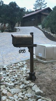 Custom Made Unique Rustic Mailbox With The Copper Roof And American Flag