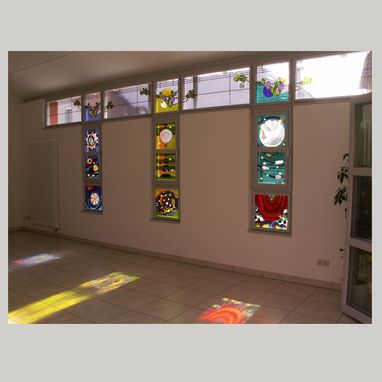 Custom Made Art Glass Windows For A New Post Modern Church Annex.