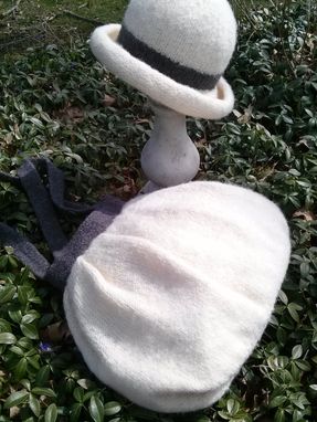 Custom Made Snowdrift Bag Handmade Felted Natural Wool In A Soft Pleated Design