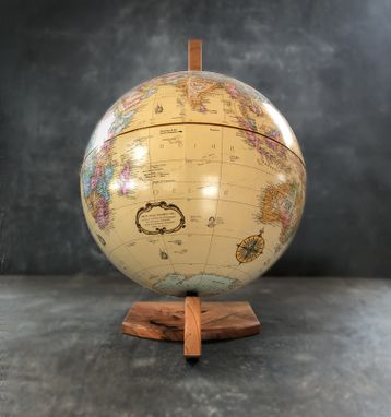 Custom Made Cherry Burl Globe – Beautiful, One-Of-A-Kind, Live Edge