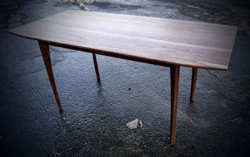Custom Made Mid-Century Modern Solid Walnut Dining Table