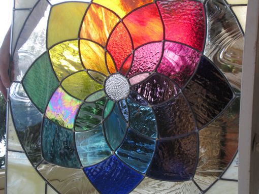 Custom Made Stained Glass Leaded Color Wheel