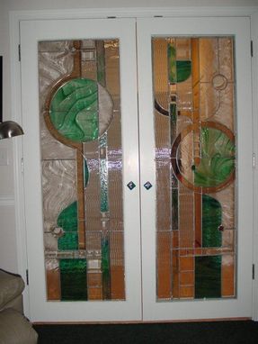 Custom Made Stained Glass French Door Design And Fabrication