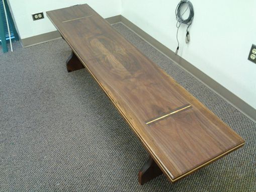 Custom Made Walnut Coffee Table With Quartermatched Top And Maple Accent