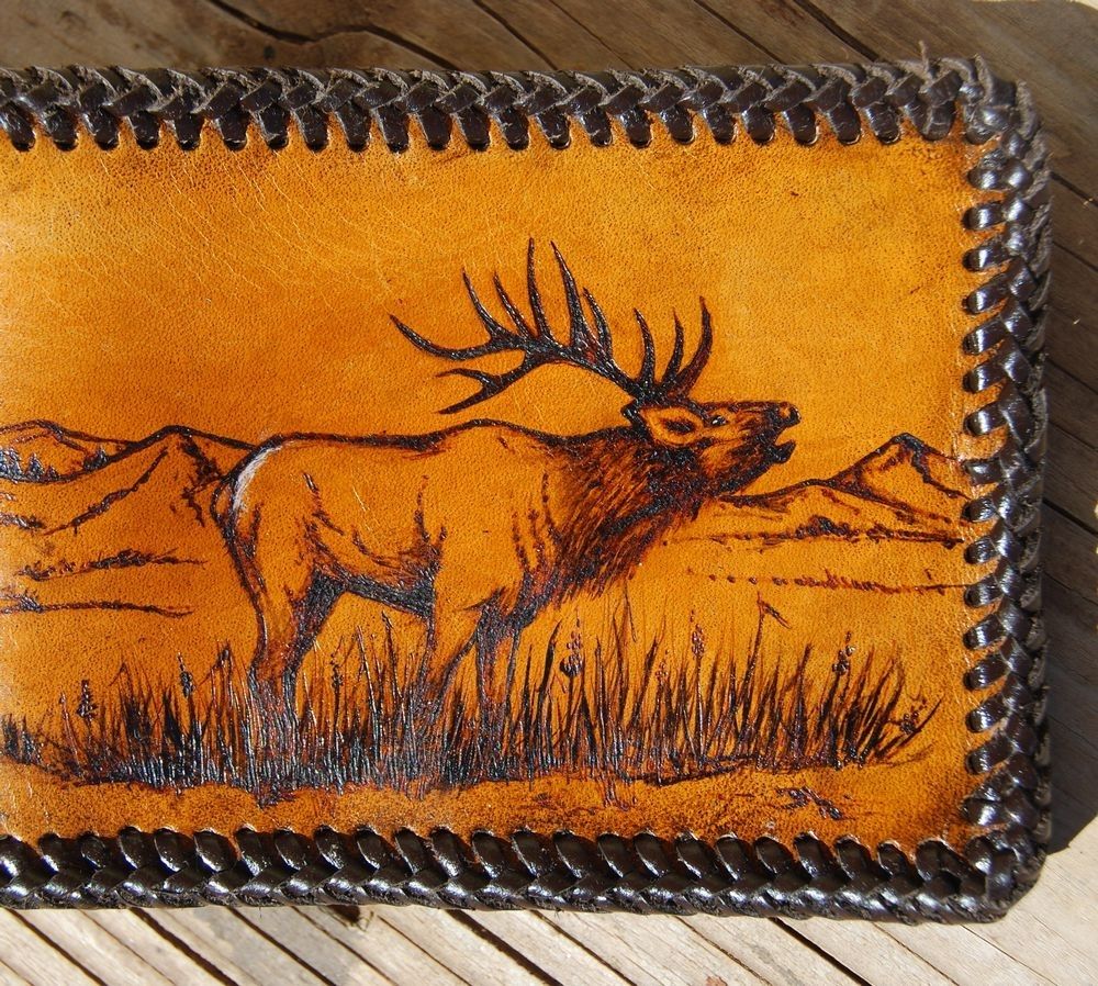 Hand Made Handmade Custom Leather Bugling Elk Wallet by Lovejoy Fabrications | 0