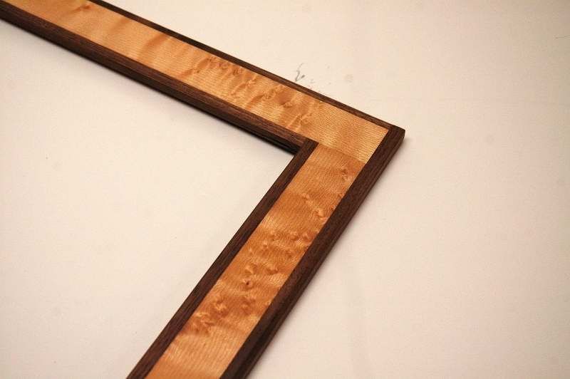 Hand Crafted Birdseye Maple W Walnut Trim Wall Picture Frame by Wooden