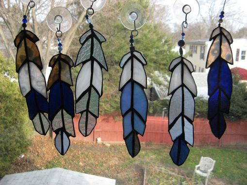 Custom Made Eagle Feather Stained Glass Art