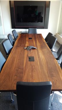 Custom Made Live-Ish Edge Conference Table In Walnut