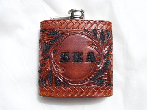 Custom Made Leather Covered Flask