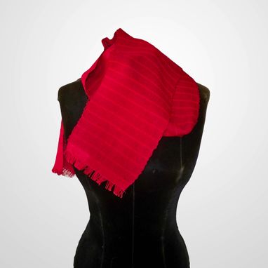 Custom Made Red Scarf Cotton Woven By Hand