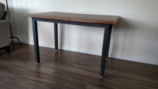 Custom Made Wood And Steel Table