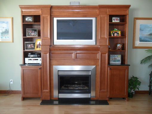 Custom Made Custom Oak Fireplace And Tv Surround