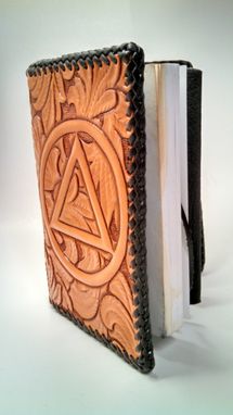 Custom Made Dual Hand Carved Leather Cover For Pocket Size Alchoholics Anonymous And Twelve And Twelve