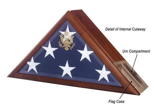 Custom Made Urn And Flag Case, Funeral Flag Case
