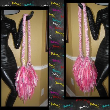 Custom Made Pink Fringe Handbag, Upcycled Fringe Handbag,Custom Made, One Of A Kind, Hippie,Boho,Funky,Purse