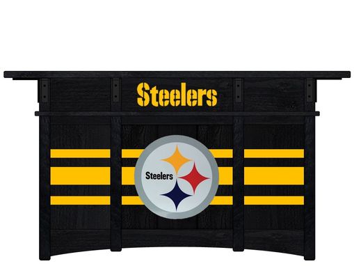 Custom Made 78" Pittsburgh Steelers Liquor Home Bar Cabinet