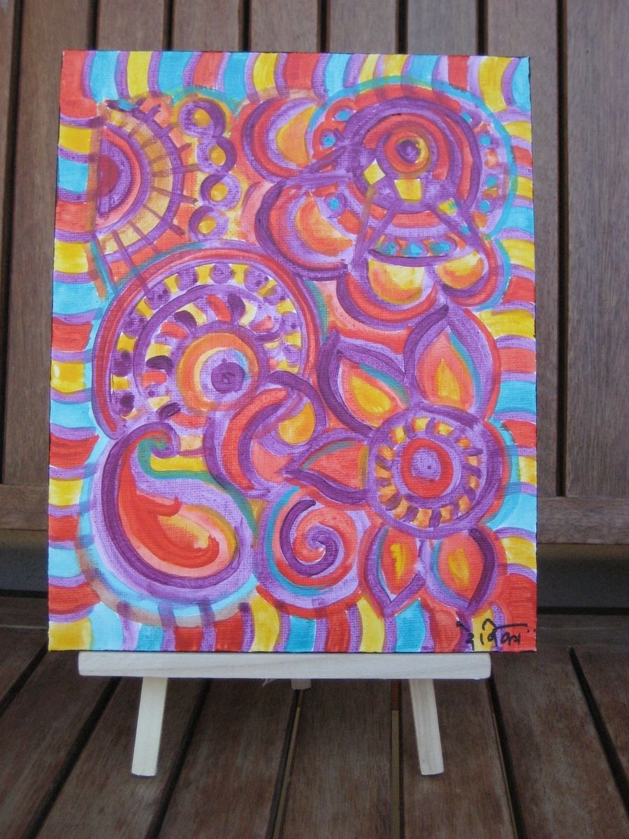Hand Crafted Paisley Painting-Original Abstract Art -8