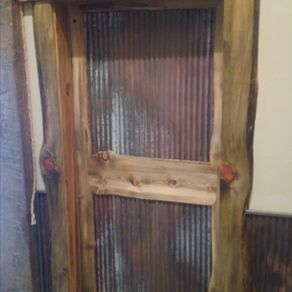Hand Made Live Edge Pecan Sliding Barn Door By Raw Earth