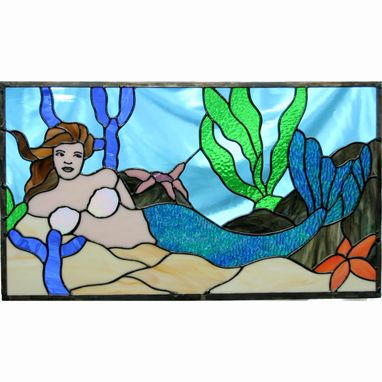 Custom Made Stained Glass Mermaid Window