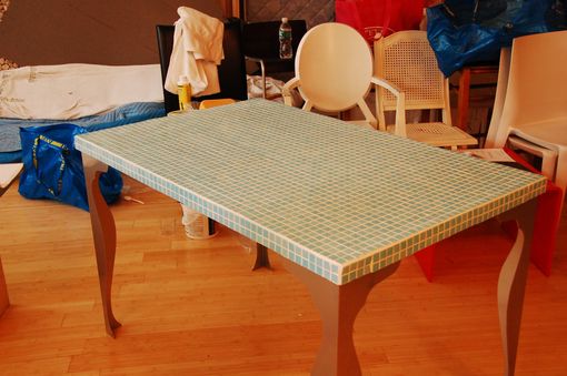 Custom Made Glass Tile Table-Desk