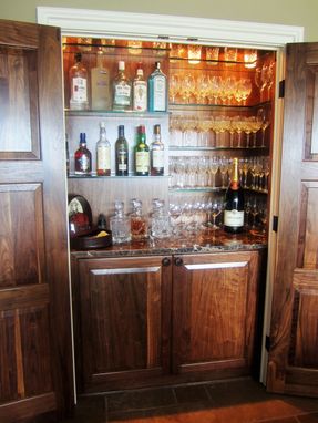 Handmade Dark Walnut Dry Bar by Dennisbilt Fine Cabinetry