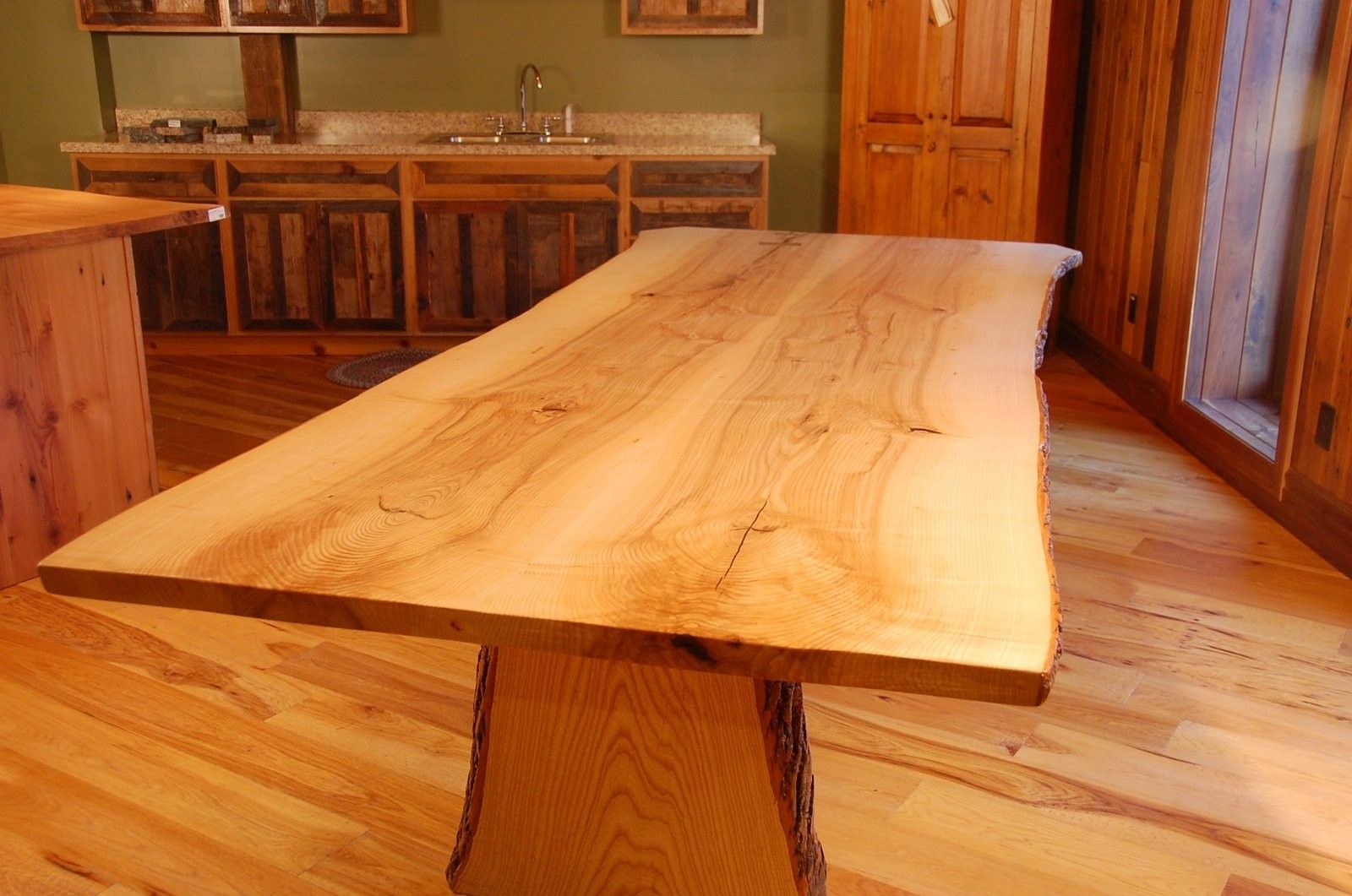 Hand Crafted Live Edge Ash Slab Dining Table By Corey Morgan Wood