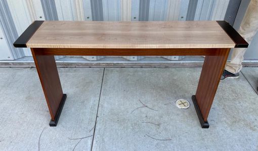 Custom Made Custom African Mahogany And Blackwood And Maple Console Table