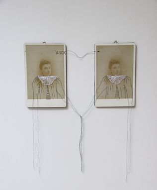 Custom Made Embroidered Cabinet Card Photographs- Forgotten Series