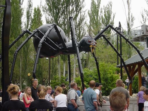 Custom Made Metal Sculpture - The Spider At Lagoon Theme Park