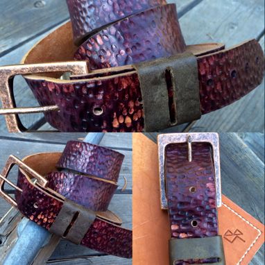 Custom Made Hammered Texture Leather Belts