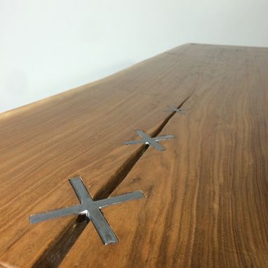 Custom Made Live Edge Slab Desk Or Table ... Industrial Live Edge