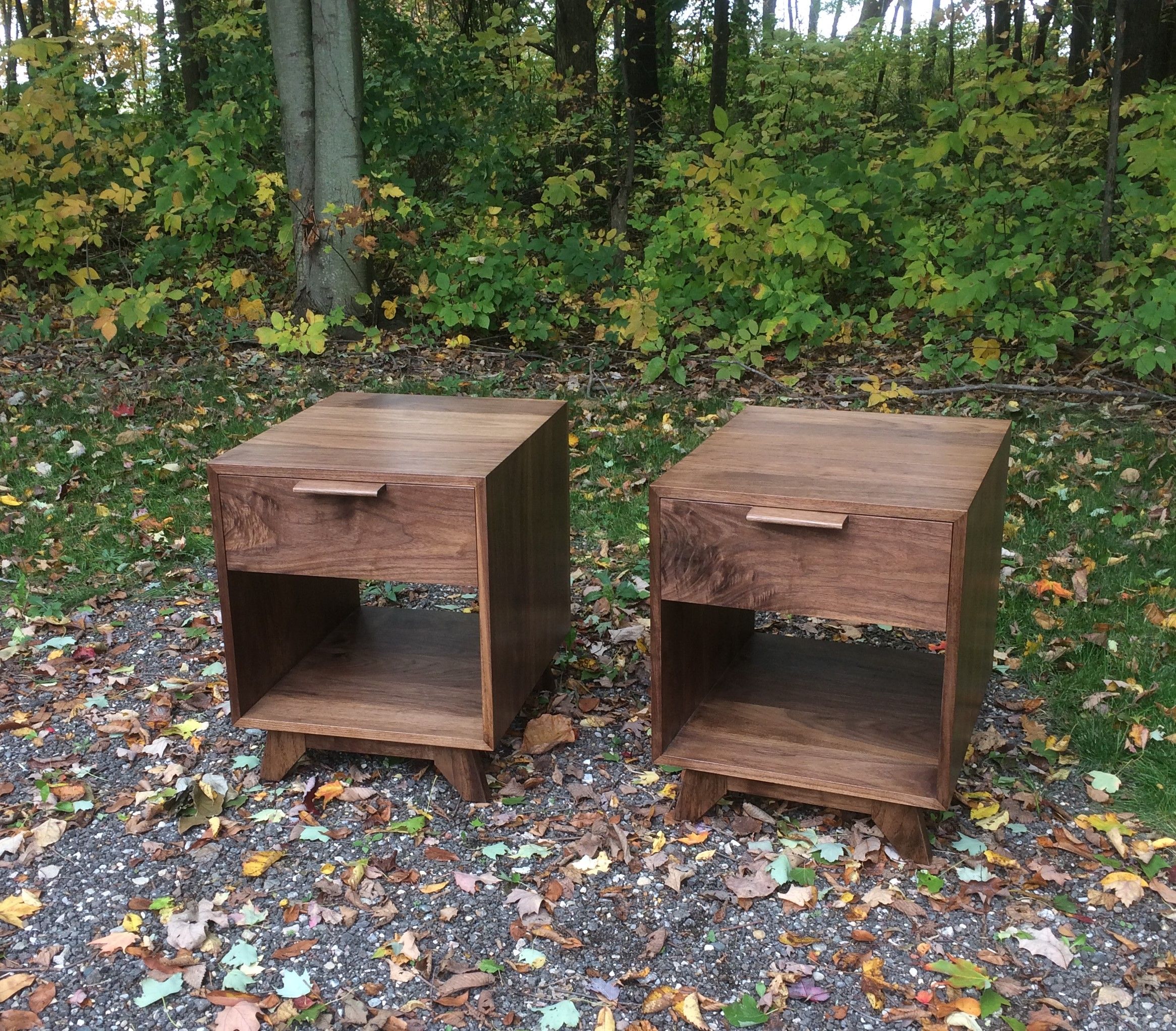 Hand Made Walnut End Table / Night Stand by Glessboards