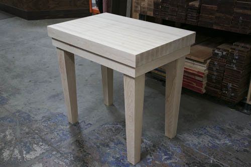 Custom Made Custom White Oak Butcher Block Table